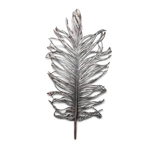 Silver Tone Feather Pin
