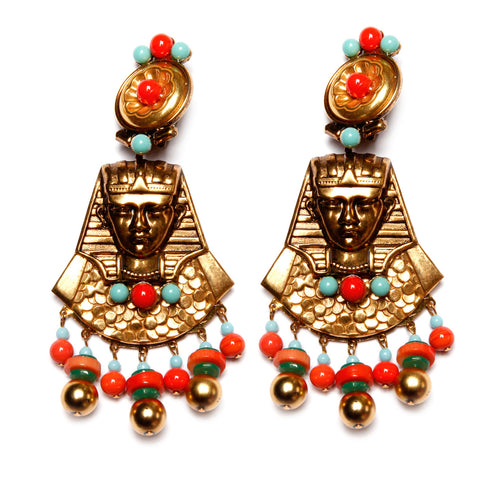 Lawrence Vrba Egyptian Revival Dangly Earrings