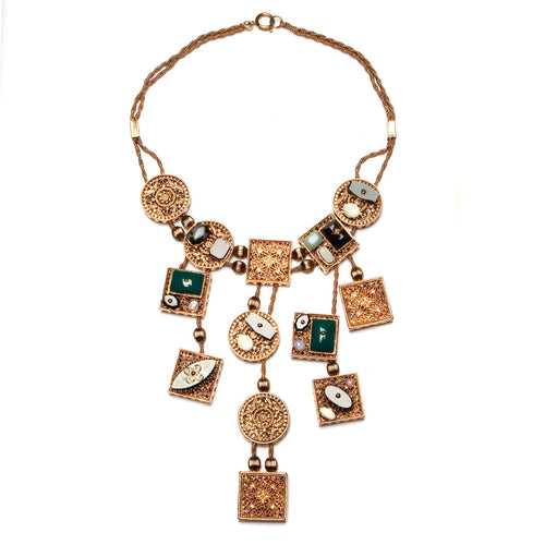 1950s Gold Charm Slide Necklace