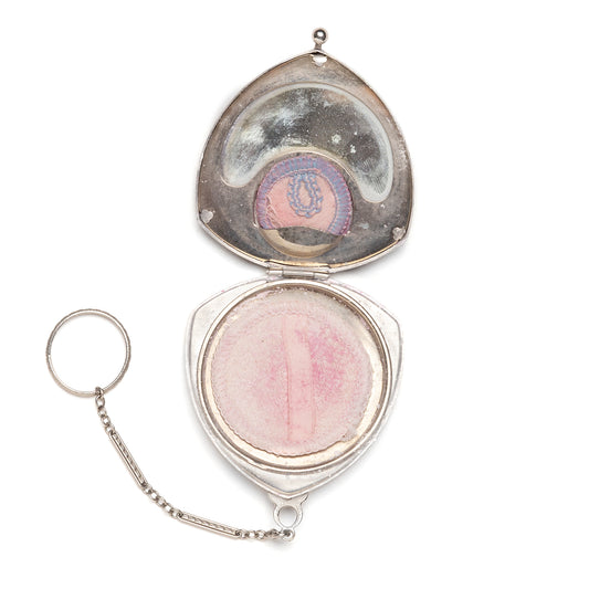 1910s Blue Guilloche Triangular Compact