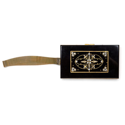 1950s Black Vanity Purse with Two Compartments