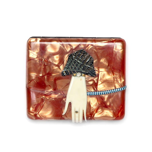 1950s Marbleized Card Case with Hand