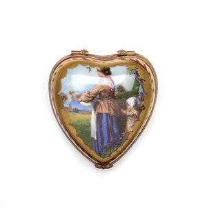Limoges Heart-Shaped Porcelain Box