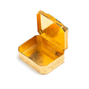 1950s Green Jewelled Gold Pill Box