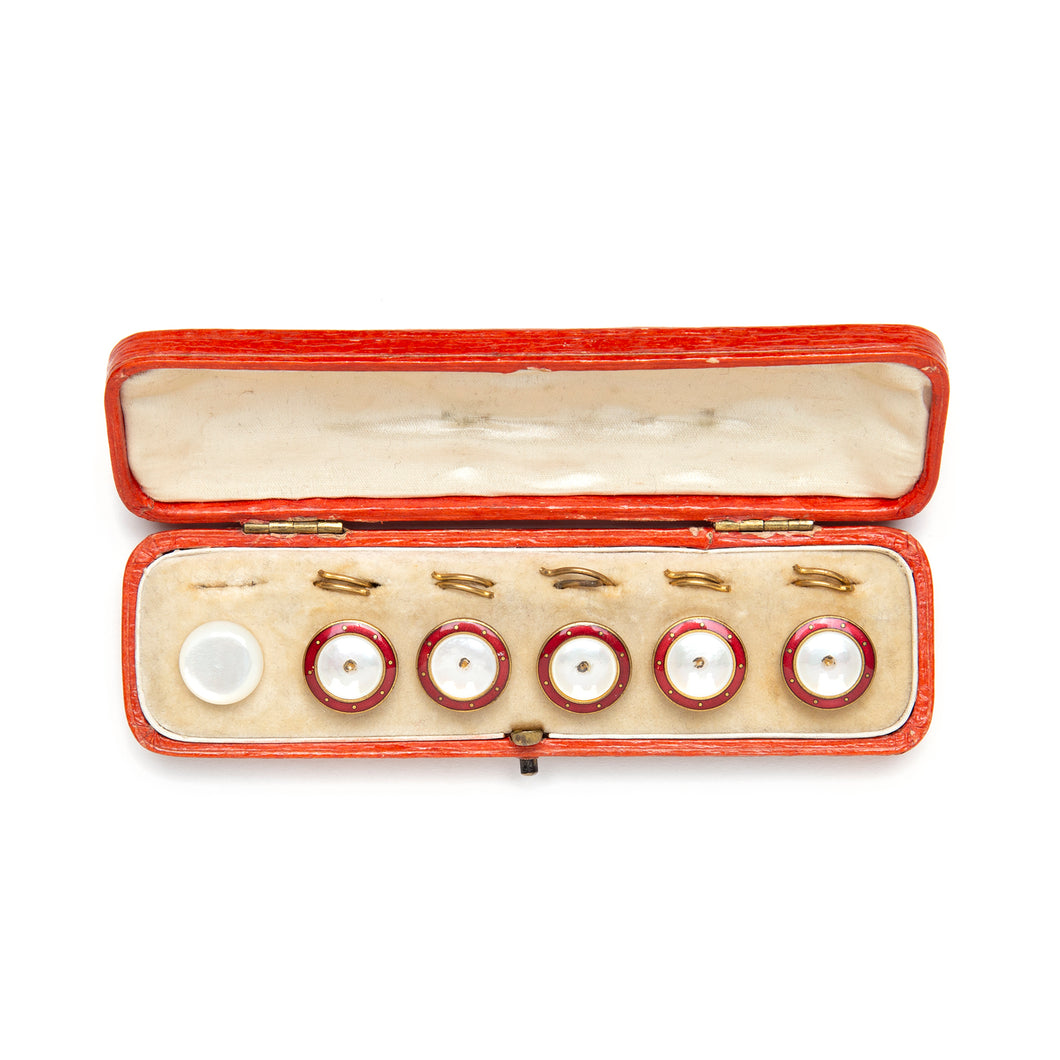 Guilloche and Pearl Buttons in Orange Case