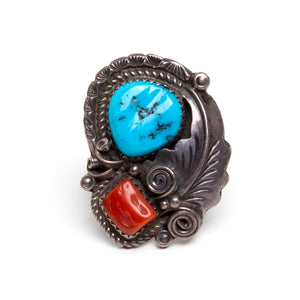 Mexican Sterling Ring with Feather Design