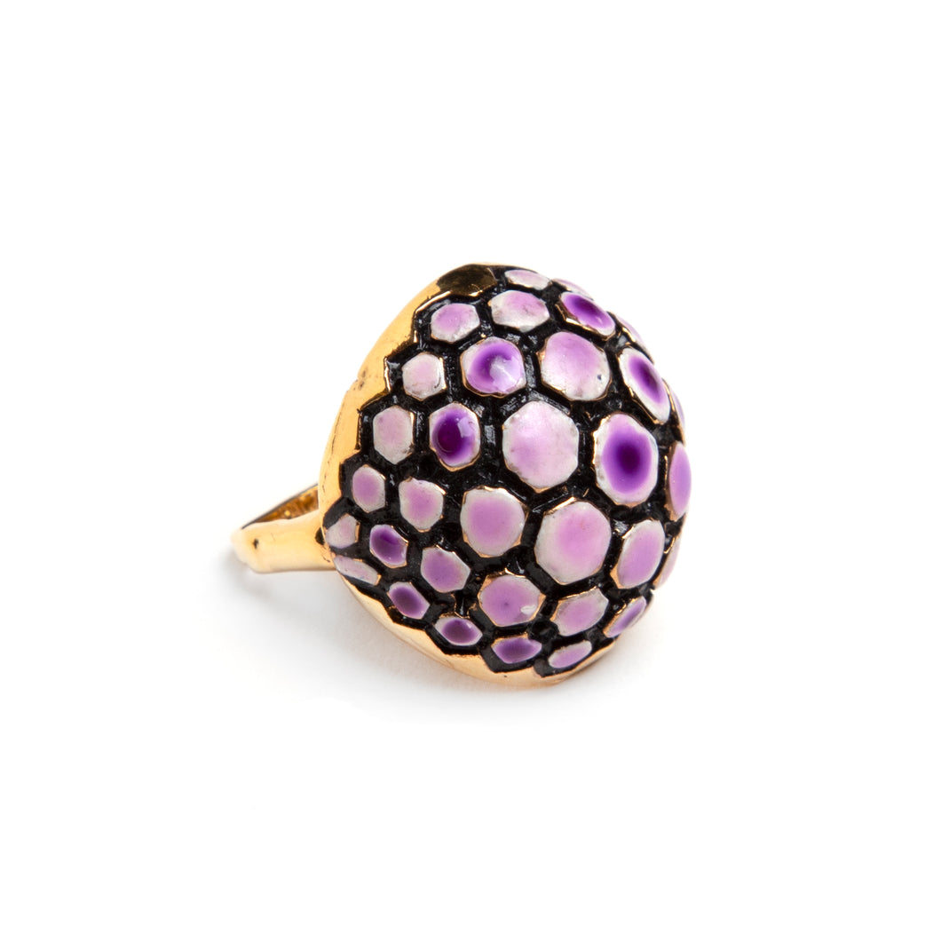 1960s Vendôme Purple Turtle Shell Ring