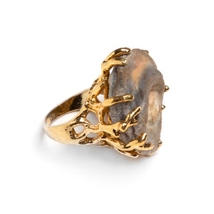 Panetta Gold Ring with Large Rough Stone