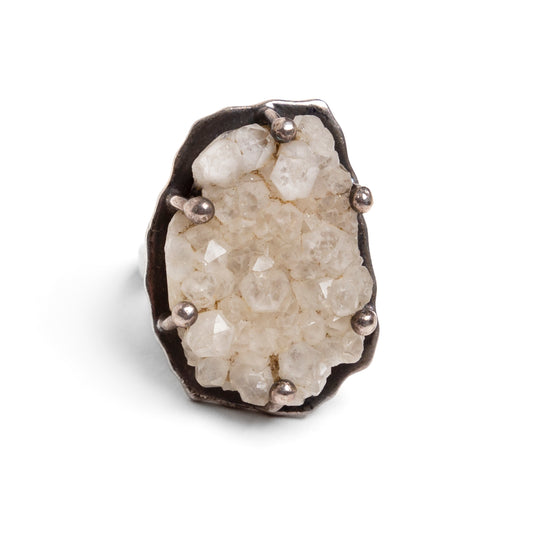 Sterling and Large Quartz Ring