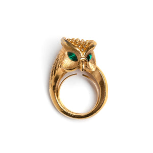 1950s Trifari Gold Owl Ring