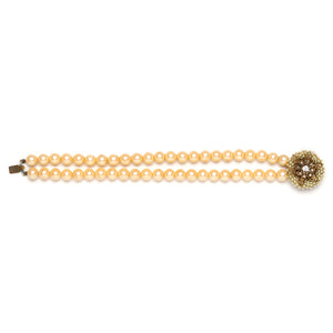 1950s Miriam Haskell Pearl Double-Strand Bracelet