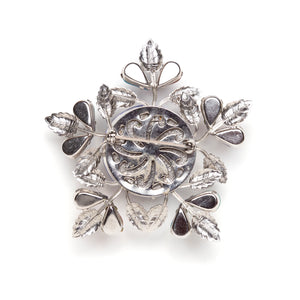 Silver and Marble Star Brooch