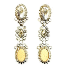 Load image into Gallery viewer, Schreiner Pearl and Diamanté Dangly Earrings